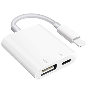 USB Camera Adapter with Charging Port, Portable USB Female OTG Adapter Compatible for iPhone iPad, iPad to USB Adapter Plug and Play Support Card Reader