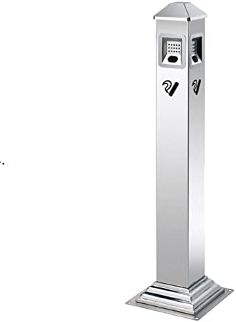 Stainless Steel Outdoor Trash Can with Ashtray, Fireproof Cigarette Butt Disposal Bin, Waterproof Design for Cigarette Waste, Durable Outdoor Receptacle for Clean Spaces