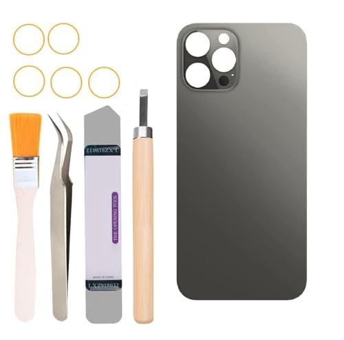 Vitre arrière noire pour iPhone 12 Pro Max 6,7 pouces avec kit de démontage