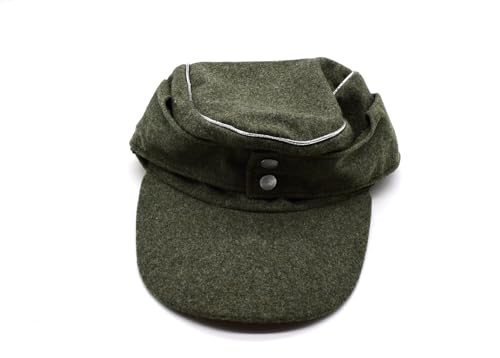 CLAYHU WWII German Officer M43 WH EM Field Panzer Wool Cap Hat Green Replica (XL)