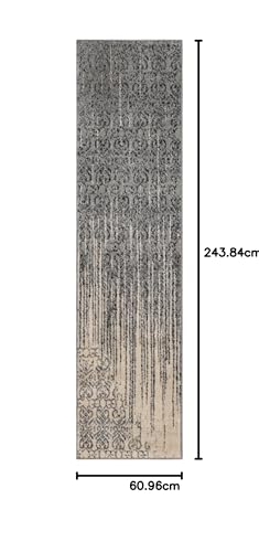 Image of Unique Loom Del Mar Collection Area Rug - Jennifer (2' x 8' Runner, Gray / Black)
