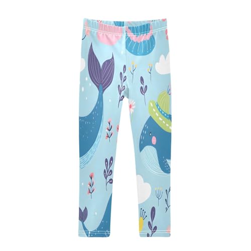 Bolaz Toddler Girls Leggings Printed Yoga Pants Leggings Whale Wearing Hat for Kids