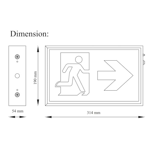 TANLUX Steel Running Man Exit Sign, LED Emergency Exit Light with Battery Backup for 120 minutes, CSA Listed, AC 120/347V, Commercial Emergency Lights for Business by TANLUX - Image 2