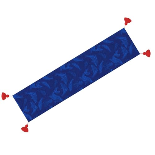 Chemin de table qui ne glisse pas imprimé narval pour protéger la table de salle à manger