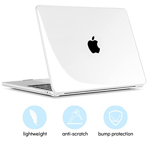 TECOOL Coque Compatible avec MacBook Air 13,6 Pouces M5 M4 M3 M2 2022-2026 A3449 A3240 A3113 A2681, Coque Rigide en Plastique Fine et Protection Clavier (UE AZERTY), Transparente Clair – vue 3
