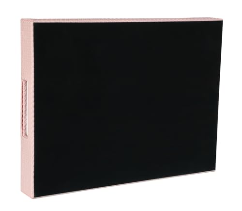 HofferRuffer Rectangle Serving Tray with Hole Handles for Coffee Table, Breakfast, Tea, Food, Butler - Countertop, Kitchen, Vanity Serve Tray, 16.2 x 12.2 x 2 inches, Faux Leather (Pink) by HofferRuffer - Image 8
