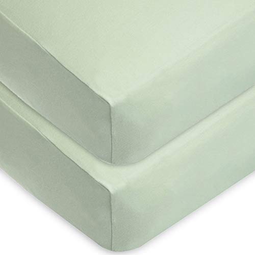 American Baby Company 2 Pack 100% Cotton Value Jersey Knit Fitted Crib Sheet For Standard Crib And Toddler Mattresses, Celery, For Boys And Girls #TOP26