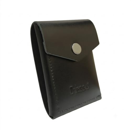 Buy HESSA Flip Genuine Leather Vertical Slim Wallet for Men & Women | Compact Front Card Pocket & Button Lock | Inner Cash Pocket | Minimalist Travel & Daily Carry Wallet (Black) at Amazon.in - Image 2