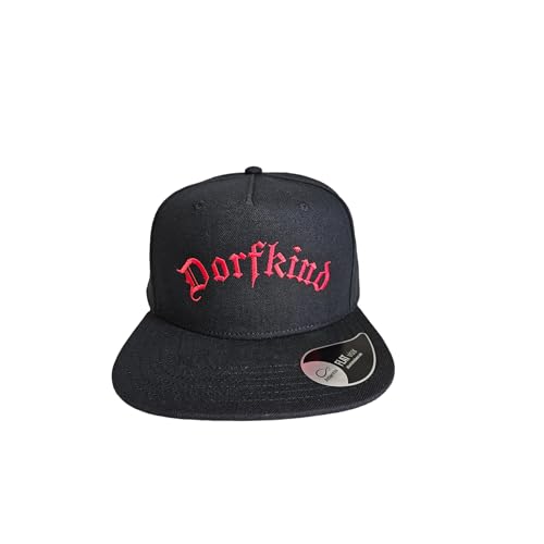 Mützenfritze Bestickte 5 Panel Snapback Cap Dorfkind in Schwarz
