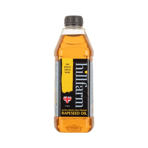 Hillfarm Extra Virgin Cold Pressed Rapeseed Oil - 2 Litre Suitable for Cooking Baking & Frying