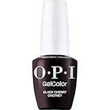 OPI GelColor Black Cherry Chutney | Opaque Dark Black-Red Pearl Shimmer LED Cure Gel Nail Polish | Salon-Quality Shine, Long-Lasting Wear | Vegan & HEMA Free | 0.5 Fl Oz
