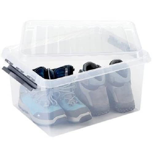 Sunware Q-Line Box - Caja de 3 unidades, 36 litros, 500 x 400 x 260 mm, color transparente y gris