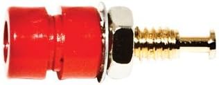 Banana Test Connector, Jack, Panel Mount, 5 A, 1 kV, Nickel Plated Contacts, Red