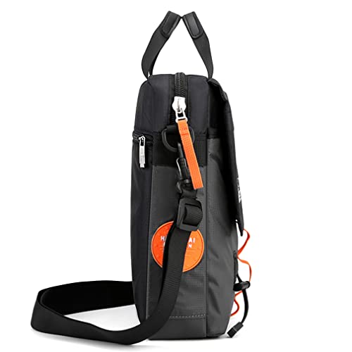 Hebetag Bolsa de ombro pequena de couro para homens, viagens ao ar livre, negócios, #29preto, cinza