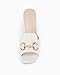 gihubafuil Womens Sandals Chunky Heel Peep Toe Slides Single Band Comfort Mules Slip-on with Metal Chain for Summer, White, Size 8.5