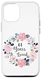 61 years loved 61th birthday floral 61 year old men women custodia per iphone 12/12 pro