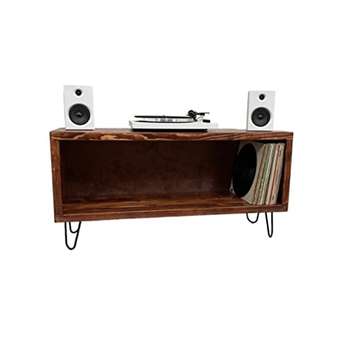 Vinyl Record Storage Furniture | Record Player Stand | Media Console | Tv Stand | Record LP Storage | Turntable Stand (65, Honey)