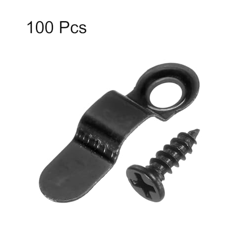 Image of HARFINGTON 100Pcs Picture Frame Backing Hardware Clips with 100Pcs Screws Photo Frame Turn Button Fastener Picture Frame Backing Clips for Craft Hanging Picture, Black
