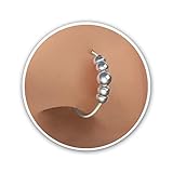 Silver Tiny Beaded Nose Ring -Ultra Thin 24G 925 Sterling Silver Nose ring 7mm hoop - tiny nostril hoop opal - 7mm nose hoop