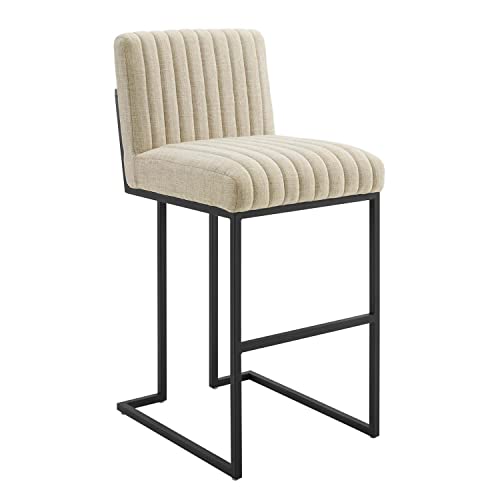 Modway Indulge Channel Tufted Fabric Bar Stool In Beige #TOP15