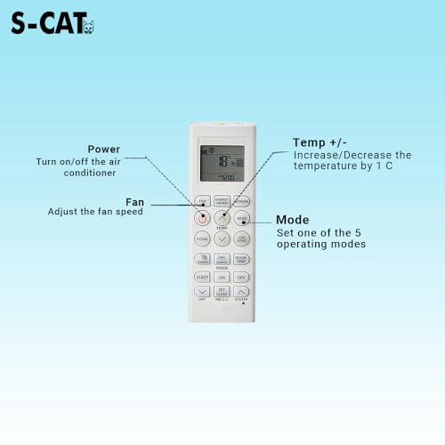 Image of S-CAT Compatible with LG AC Remote Control Model AKB73975614 AKB73975615 (No Backlight) Suitable for 1 1.5 2 Ton Split & Window AC [AC - 36I] (in case of Any Issues, Contact Customer Care)