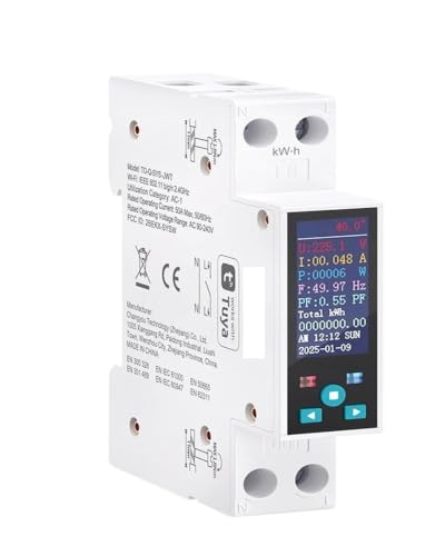 Temporizador relé e interruptor disyuntor LCD 50A para automatizar el consumo doméstico