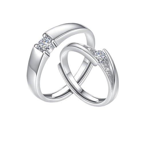Alliance argent 925 femme et homme ornée d'un zircone rond de haute joaillerie