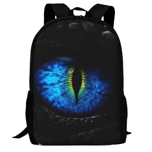 17 Inch Backpack for Dragon Eye Lightweight Adjustable Animal Backpacks with Mesh Side Pockets for Travel Outdoor Sports