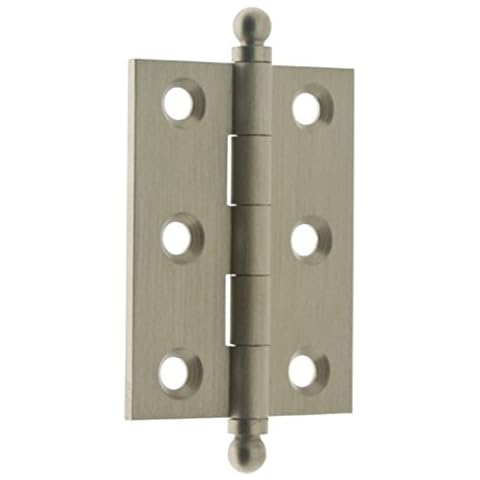 idh by St. Simons 82015-015 Professional Grade Quality Solid Brass 2" x 1-1/2" Cabinet Hinges (Pair), Satin Nickel, 1-1/2-Inch Cover