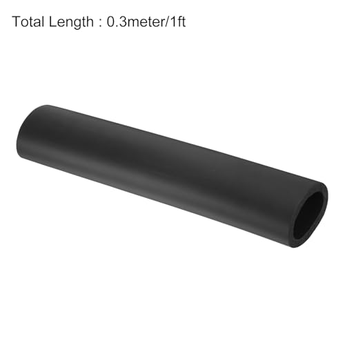 Image of uxcell Foam Tubing for Handle Grip Support,40mm ID 54mm(2 1 /8 inch) OD 0.3 Meter /1ft Length Black