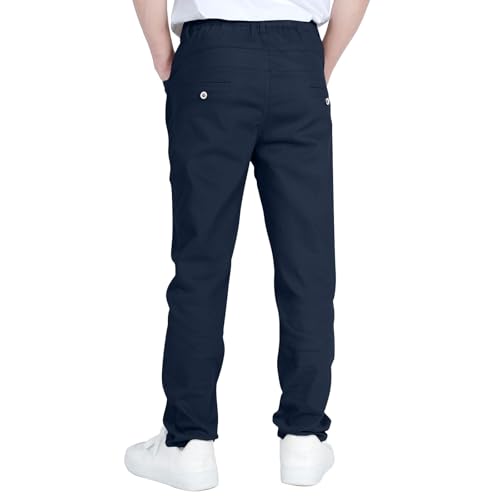 Boys Dress Casual Pants Baggy Wide Leg Cargo Sweatpants Elastic Waist Straight Leg Open Bottom Pants with Pockets4