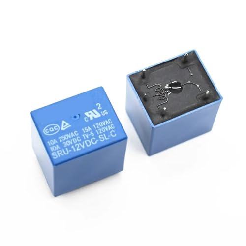 Relés de potencia SRU-12VDC-SL-C para circuitos de control 5 pines 5 unidades