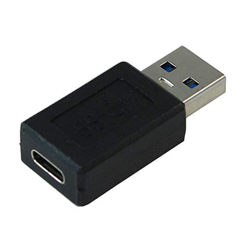 MyCableMart USB 3.2 Gen 2 Type-C Female to USB Type A Male Adapter, Black