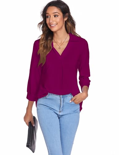Image of Newchoice Womens 3 /4 Sleeve Shirts Business Casual Tops