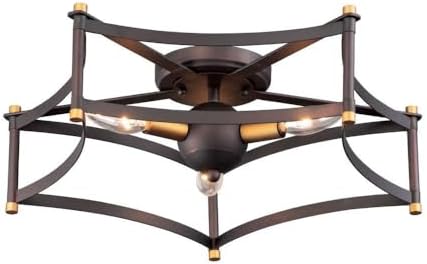 Wellington-3 Light Flush Mount in Rustic style-19.75 Inches Wide by 5.25 inches high