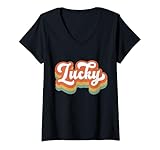 Photo Gallery donna t-shirt retrò lucky st. patricks day irish vintage shamrock maglietta con collo a v Photo Gallery donna t-shirt retrò lucky st. patricks day irish vintage shamrock maglietta con collo a v