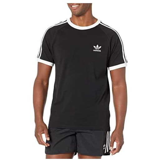 adidas Originals Camiseta masculina Adicolor Classics com 3 listras, Preto, G