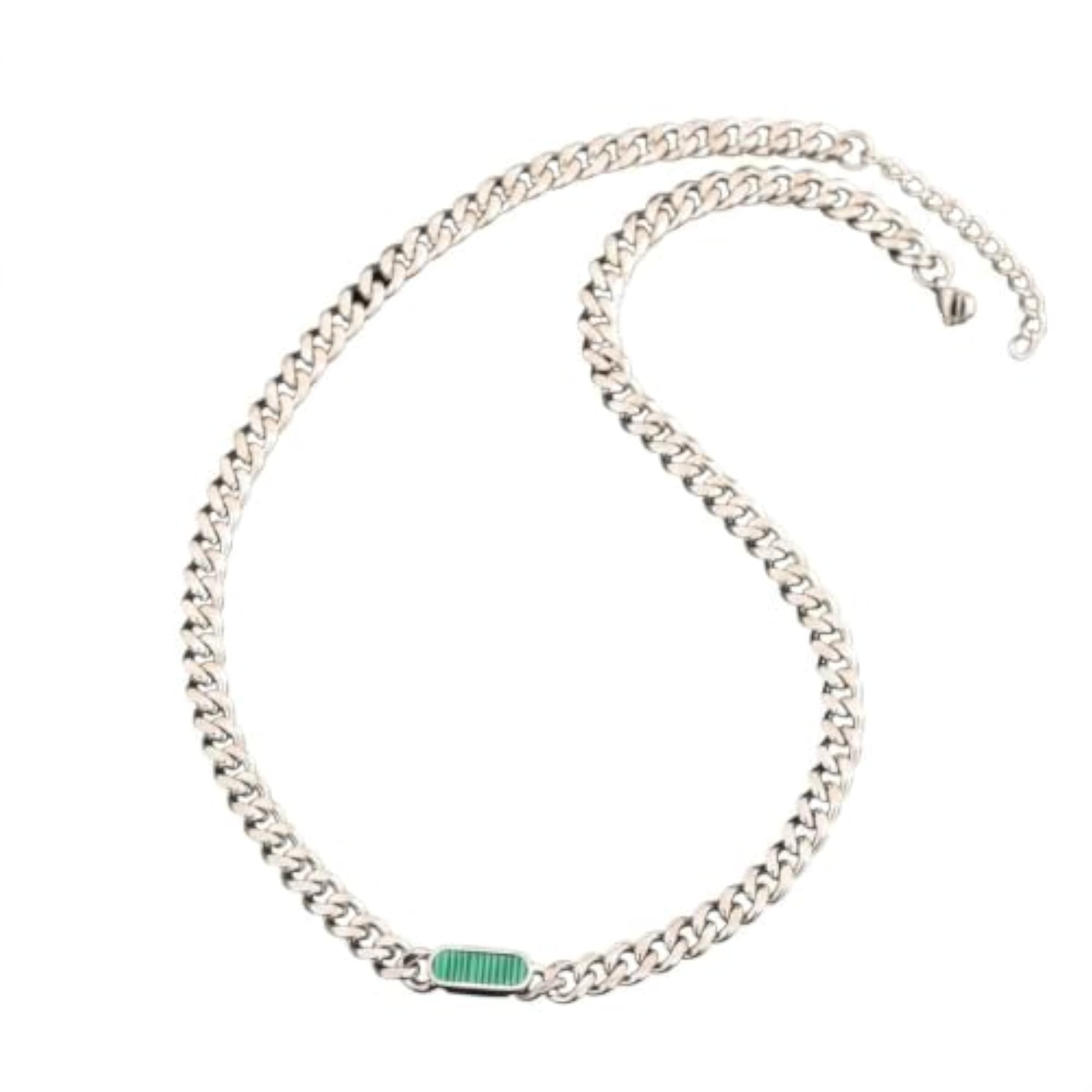 Men's Titan ID Cuban Chain Necklace in Green, Stylish Gift
