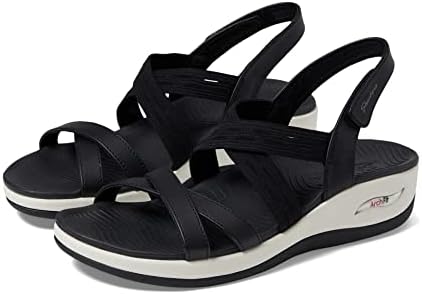 Skechers Women's Ankle Strap Sandal, Black Durabuck Webbing, 11 | Image 3