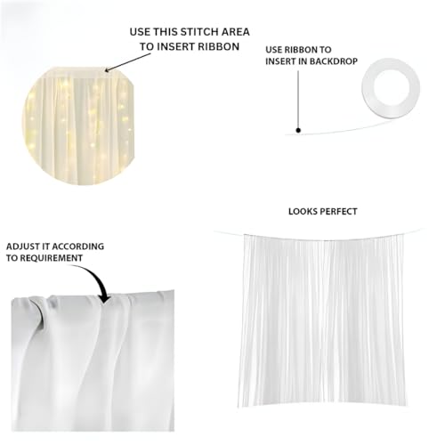 Hemito White Decoration Net with Led Fairy Lights for Romantic Dinner, Anniversary, Paper Birthday Party Celebration and Valentines Day Or Cabana Tent Decoration