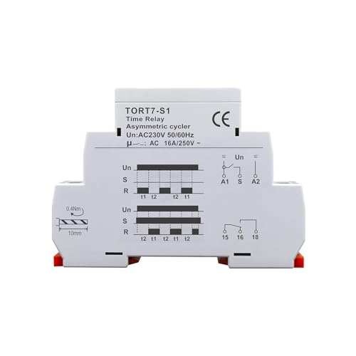 Relais temporisé asymétrique TORT7-S1 cycleur retard T1 T2 AC230V 50/60Hz
