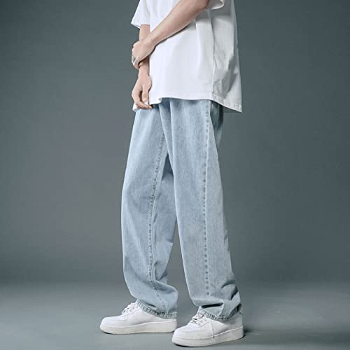 Men's Baggy Hip Hop Jeans Wide Leg Skater Denim Pants Casual Loose Fit Long Trousers Streetwear Low Rise Trousers2