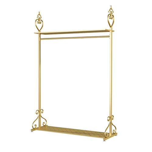 XCHSXYL Armario nórdico Dorado de Metal, de pie, para Dormitorio, para Mujer, Ahorra Espacio, para el hogar, con estantes, Expositor para Tienda de Ropa, 3 tamaños (120 × 40 × 16