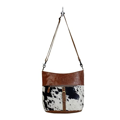 Myra Bag Snooze Leather & Cowhide Bag Upcycled Cowhide & Leather S-28464