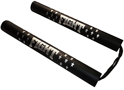 F.A.L. product Safe Foam Rubber Stick for Training with Cord Nunchucks for Kids & Beginners (Black)