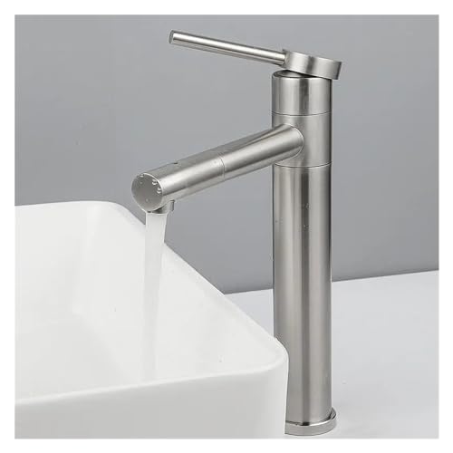 Grifo de lavabo de baño cepillado sin salpicaduras con giro total de 360 grados 5
