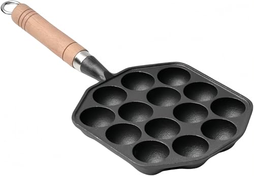 Gamire たこ焼き機 たこ焼き器 たこ焼きプレート 鋳鉄素材 ih対応 オール熱源対応 軽量 耐摩耗 コーティングされていない 12穴 14穴 持ち運び 朝食を作る 小さなボール ミートボールベーキングパン キャンプ スナックバーもご利用いただけます
