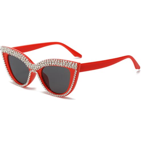 Lunettes de soleil oeil de chat diamant avec verres de protection UV400