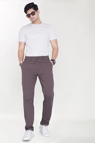 Image of DIVISIVE Men's Regular Fit Cotton Chinos Trousers Pants