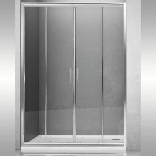 Porta Doccia Scorrevole Slide4 Per Box Nicchia Quattro Ante Cristallo Trasparente (1, 196-202 X H190 Cm) - 6